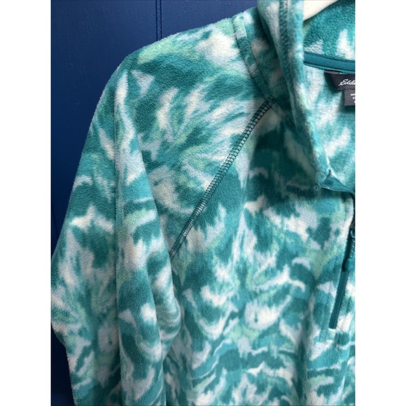 EDDIE BAUER (Large) Womens 1/4 Zip Polar Fleece Pullover Top Ikat Fabric - Picture 3 of 14